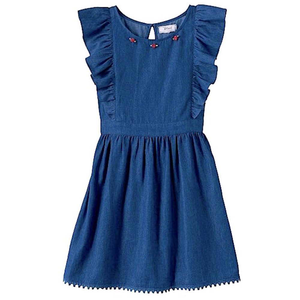 Beauty and the Beast Denim Flutter Sleeve Dress